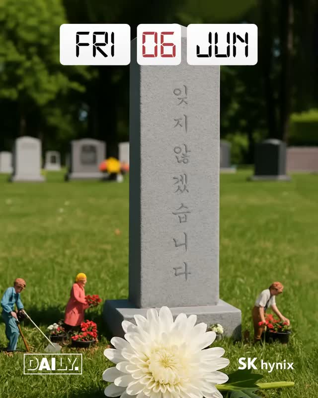 감사와 존경을 담아 기억하겠습니다

Full Stack AI Memory Provider SK하이닉스 소식이 궁금하다면, SK하이닉스 공식계정(@skhynix_official)을 팔로우 해주세요 👏👏

*생성형 AI를 활용해 제작하였습니다.

#SK하이닉스 #DAILY #AI #AI메모리 #현충일 #태극기 #기억하겠습니다
