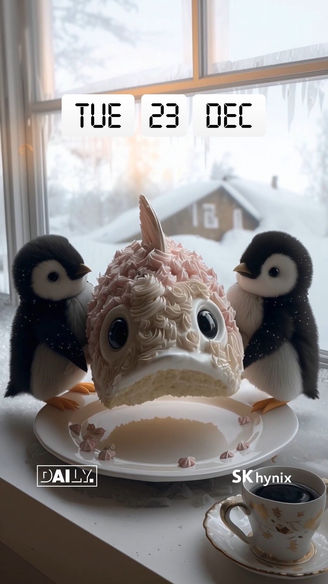 맛있게 생겼는데 일단 가져가자!

FULL STACK AI MEMORY CREATOR SK하이닉스 소식이 궁금하다면, SK하이닉스 공식계정(@SKHYNIX_OFFICIAL)을 팔로우 해주세요 👏👏

*생성형 AI를 활용해 제작하였습니다.

#SK하이닉스 #DAILY #AI #AI메모리 #미니어처 #MINIATURE #펭귄 #케이크 #물고기케이크