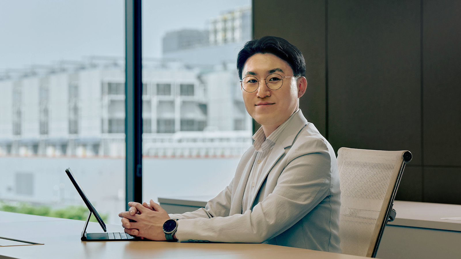 미래전략 담당 류병훈 부사장이 HBM 시장 전망에 관해 이야기하고 있다.