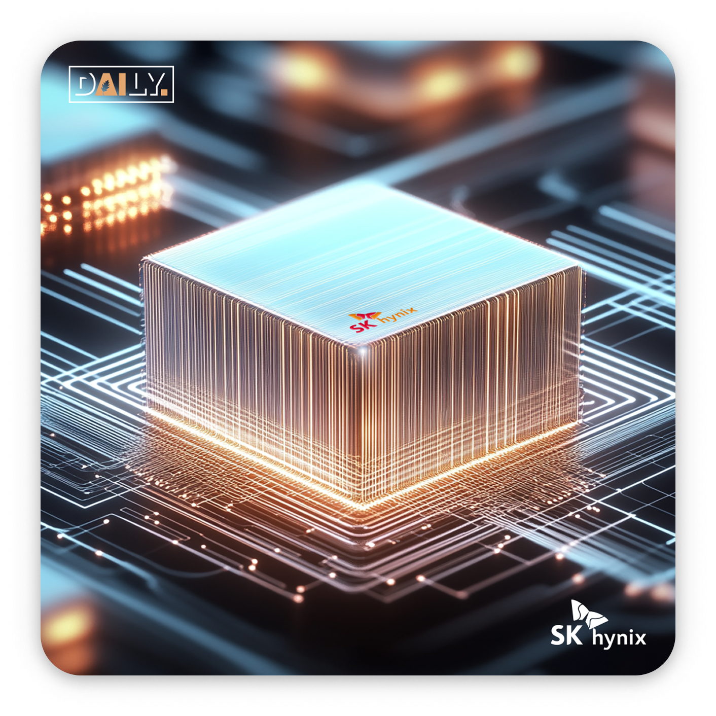 AI chip glowing